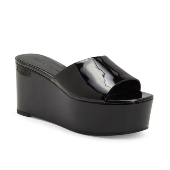 Rebecca Minkoff Jeanee Platform Wedge Sandal Black Women's 9 - Picture 1 of 11
